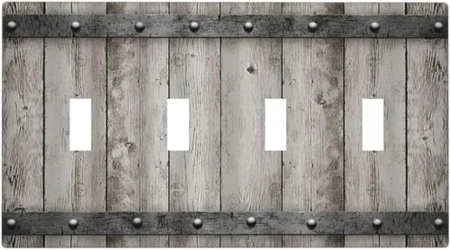 Vista 92 de Mid Century Morden Boho - Placa de pared para interruptor de luz dúplex de 1 banda, placa frontal decorativa eléctrica para receptáculo para baño