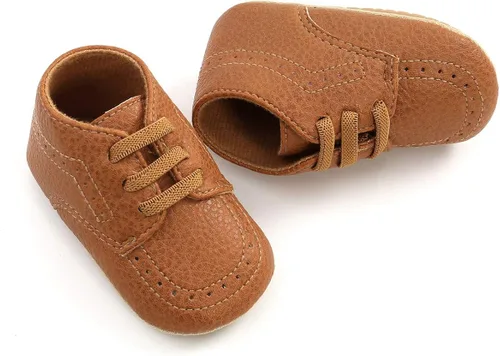 Vista 4 de HULYKA Zapatos de lona antideslizantes para bebés y niñas con suela de goma antideslizante zapatos para cuna para recién nacidos y recién nacidos