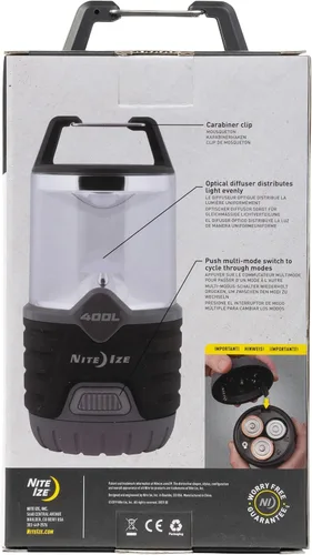 Vista 6 de Nite Ize Linterna Radiant 400, linterna de 400 lúmenes para campamento o preparación de emergencia, linterna radiante 400, color negro