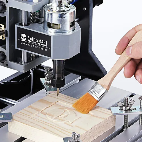Vista 2 de Genmitsu CNC 3018-PRO Kit de fresadora GRBL Control de 3 ejes de plástico acrílico PCB de PVC para tallar madera, máquina de grabado con controlador