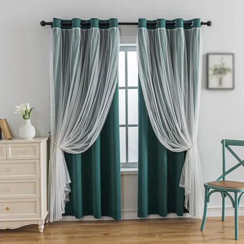Vista 47 de Anytime Cortinas opacas y transparentes para ventana, par de paneles de cortinas lisas con ojales en la parte superior, 35 pulgadas de ancho x 63
