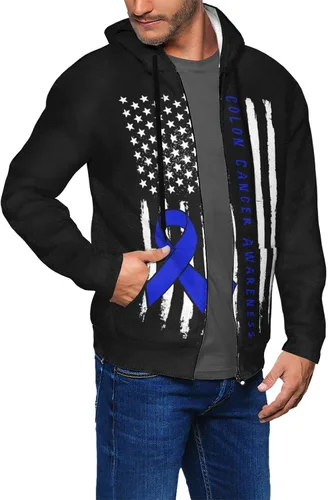 Vista 3 de Sudadera con capucha unisex con capucha y cremallera para hombre y mujer