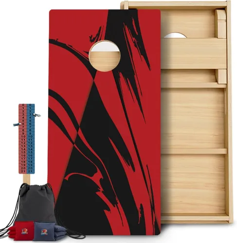 Vista 109 de CornholeGamesUSA Pro - Juego de tablas de Cornhole Fabricado en Estados Unidos Abedul báltico 3/4 Sin rebote Patas triples gruesas Dos 1