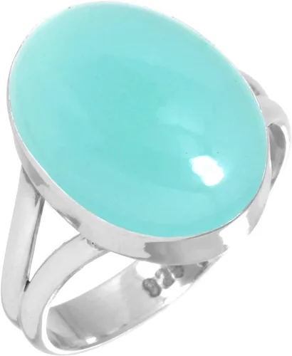 Vista 17 de Anillo hecho a mano de plata de ley 925 genuina grueso con piedras preciosas naturales ágata, cuarzo rosa, lapislázuli, ámbar ovalado, joyería