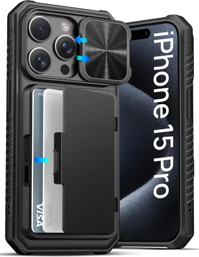 Vista 18 de ATATOO Funda Cartera para iPhone Air, Portador de Tarjetas Integrado (3-5 Tarjetas) [Bloqueo RFID] y Cubierta Deslizante para Cámara, Protección