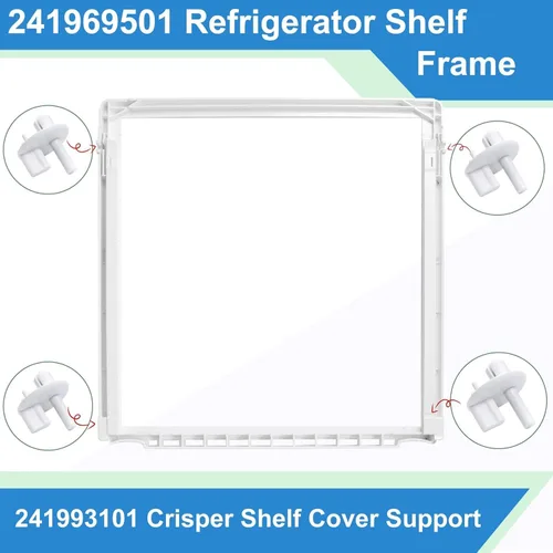 Vista 7 de ACTUALICE 241969501 Marco para estante de refrigerador sin vidrio Compatible para Frigi.daire 241969501/Pieza de Frigi.daire 241969501