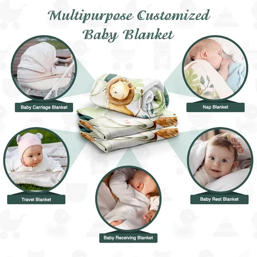 Vista 6 de Personalized Baby Blanket - Monogrammed Baby Blanket, Custom Baby Blanket, Toddlers Customized Baby Blanket With Name, Kids & Baby Name Blanket