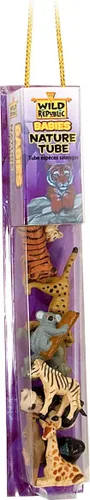 Vista 2 de Wild Republic Bebé de animales, tubo de figuras de juguete, regalos para niños, canguro, koala, cachorros de tigre, guepardo, elefante, oso negro