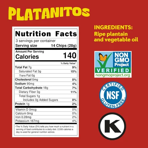 Vista 2 de Mayté Chips de plátano – Limón chile, 30 paquetes individuales (3 onzas cada uno) – Sin OMG, sin gluten, aperitivos saludables – Sin conservantes ni