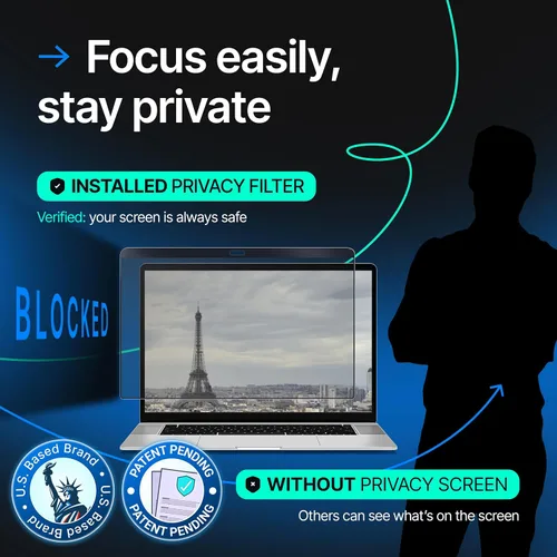 Vista 5 de Pantalla magnética de privacidad compatible con MacBook Pro de 13 pulgadas 2016, 2017, 2018, 2019, 2020, 2021, 2022, 2023, M1, M2 protector