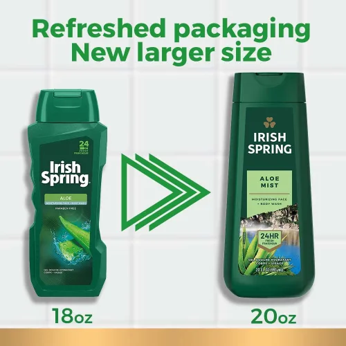 Vista 4 de Irish Spring Jabón corporal para hombre, aloe vera – 18 onzas (paquete de 6)