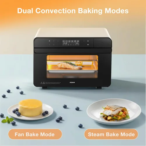 Vista 5 de ROBAM Horno de vapor de convección de encimera 23QT, combo de horno Verde