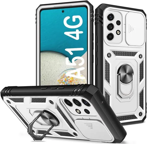 Vista 42 de PASNEW Funda militar para iPhone 13 Pro Max, cubierta de cámara deslizante y soporte de anillo de metal de 360°, carcasa rígida multicapa resistente