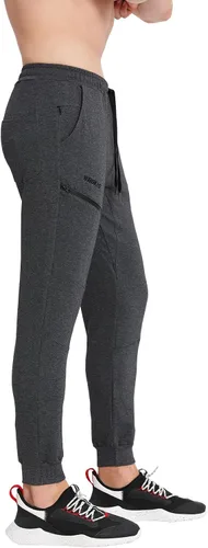 Vista 9 de BROKIG Men's Joggers Tapered Athletic Pants Double Zipper Pockets Slim Fit Workout Sweat Pants Casual Gym Running Bottom