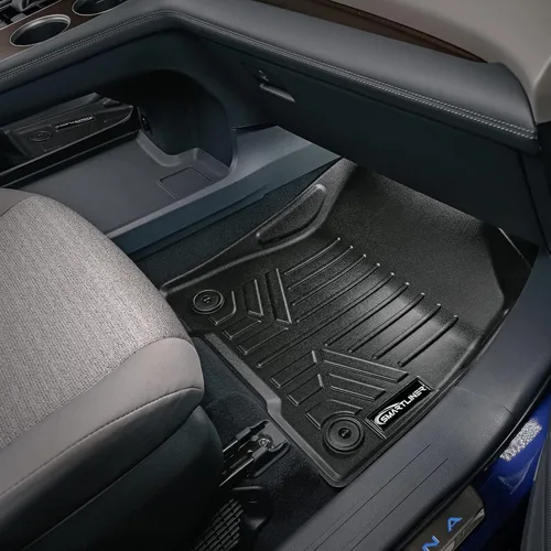 Vista 3 de SMARTLINER Juego de tapetes de piso de ajuste personalizado de 2 filas compatibles con Toyota Sienna 2021-2025