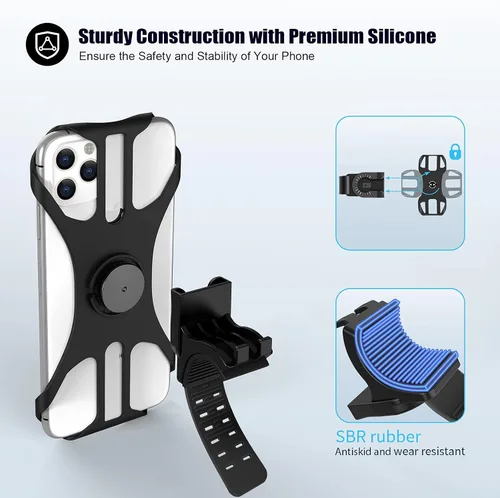 Vista 4 de Soporte Desmontable para Teléfono de Bicicleta, Soporte Universal para Teléfono Celular de Bicicleta y Motocicleta, Soporte para Teléfono