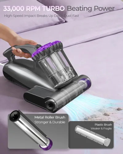 Vista 5 de Mayking Aspirador de colchón con UV-C para limpieza profunda de cama Morado