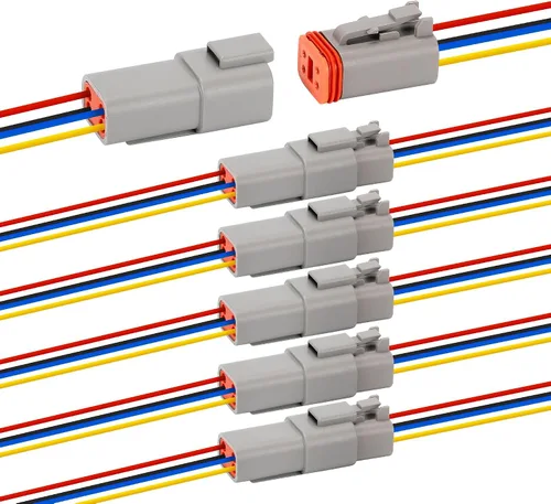 Vista 12 de 6 Juegos de Kit de Conectores Deutsch de 2 Pines – Conectores Eléctricos Impermeables 16 AWG, Conectores de Cable Automotriz IP67 (Macho y Hembra)