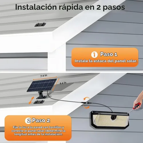 Vista 9 de SyouHome - Luces solares de movimiento para exteriores, 388 LED 4000 LM luces de inundación solares