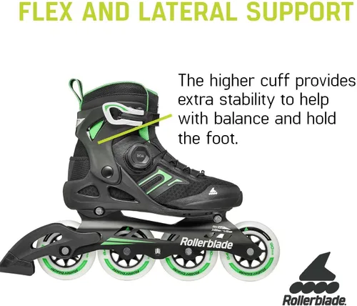 Vista 4 de Rollerblade Macroblade 90 BOA - Patín en línea para mujer, color negro y menta