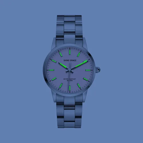 Vista 3 de SHINE GRACE Relojes de lujo luminosos clásicos para mujer, reloj de pulsera acentuado con cristal de primera calidad