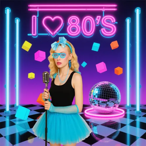 Vista 4 de YMO Accesorios de los años 80 para mujer, accesorios de neón de los años 80, juego de disfraz de Halloween para mujer