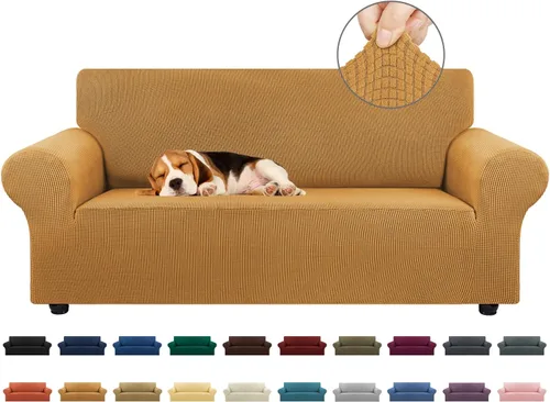 Vista 53 de KEKUOU Funda elástica para sofá biplaza, funda de sofá para sofá de 2 cojines (55-78 pulgadas), protector de muebles con parte inferior elástica