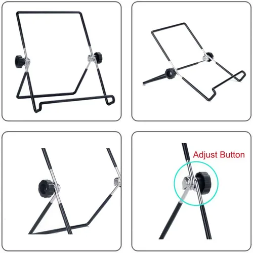 Vista 5 de MOACC Soporte para tableta, universal multiángulo, antideslizante, ajustable, soporte para tablet PC de 9 a 12.9 pulgadas, almohadilla (negro)