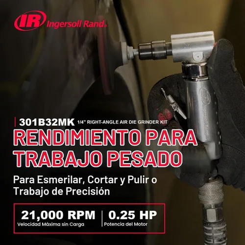 Vista 2 de Ingersoll Rand 301B32MK Kit de Amoladora Angular de Matriz, 1/4 Pulgada, 21,000 rpm