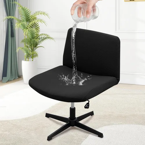 Vista 12 de MINGPINHUIUS Funda para silla ajustable sin brazos: moderna sin brazos, funda para silla de tocador con tiras cruzadas, fundas protectoras