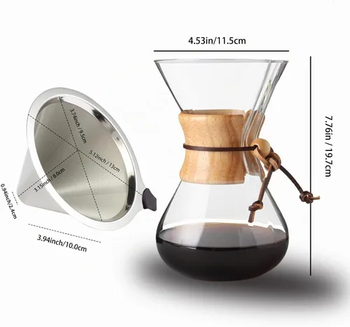 Vista 5 de subjectthree - Kit de cafetera de vidrio para verter sobre 6 tazas (20 onzas)