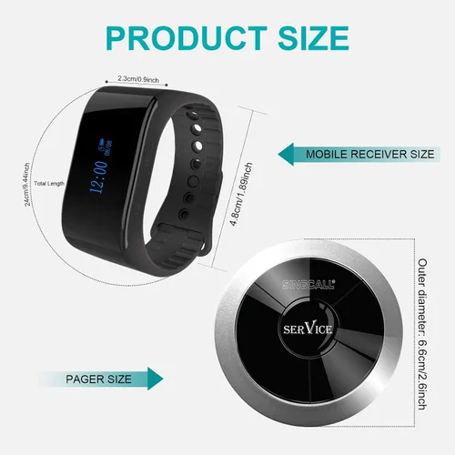 Vista 4 de SINGCALL Sistema de llamadas inalámbrico, sistema de llamada de enfermera, receptor de reloj de localizador impermeable de 360 grados, sin