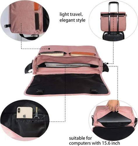 Vista 6 de Bolso clásico de mensajero de la lona de la manera del bolso del equipaje del hombro del ordenador portátil bolsos para uso