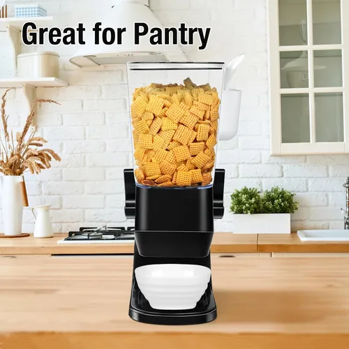 Vista 4 de Dispensador de cereales para encimera con cuencos y cucharas, contenedores de cereales para almacenamiento en despensa, organizador de aperitivos
