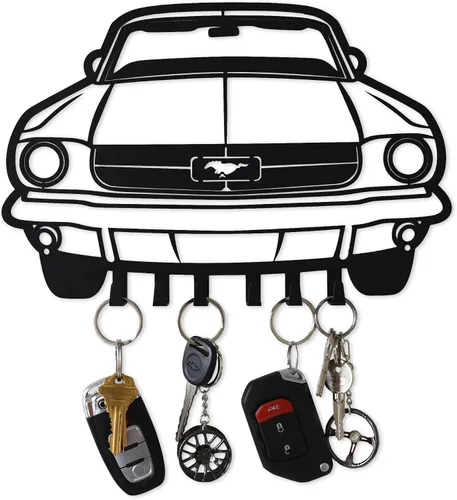 Vista 24 de MOOH Llavero de metal automotriz con 6 ganchos, regalo único para amantes de los automóviles montado en la pared para hombres y mujeres, decoración