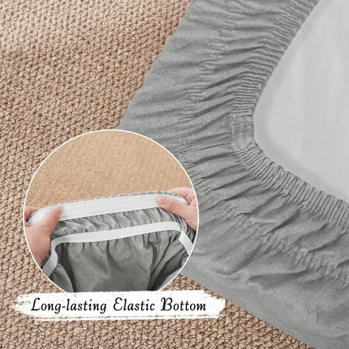 Vista 4 de StangH Funda de cojín gris para sofá – Fundas de sofá de lino duraderas para exteriores que no forman bolitas para patio de dos plazas interiores