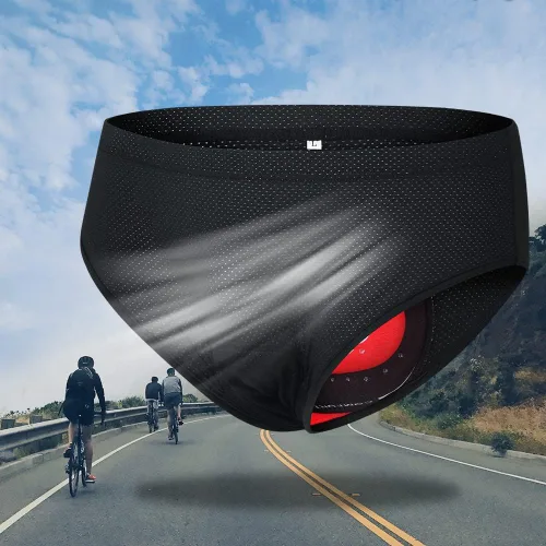Vista 4 de ERYUE Ropa interior de bicicleta, ropa interior de bicicleta para hombre, calzoncillos acolchados para bicicleta, ropa interior de ciclismo, Negro