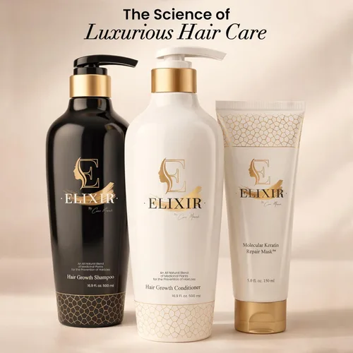 Vista 5 de Elixir by Cocó March Acondicionador para el crecimiento del cabello para mujeres, a base de plantas, sin parabenos, sin productos químicos