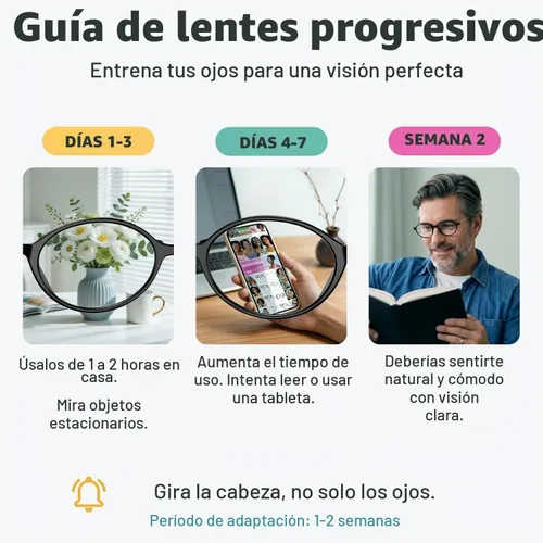 Vista 5 de VISOONE Oversized Anti-Blue Light Progressive Reading Glasses Harvard