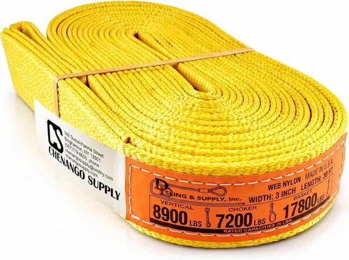 Vista 27 de DD Sling. Correa de 2 capas para levantamiento, de red de nylon, de doble ojal. Muy resistente (900 tejidos).Capacidad de carga vertical