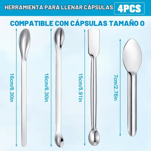 Vista 3 de Timgle 2000 cápsulas vacías tamaño 0 con kit de llenado