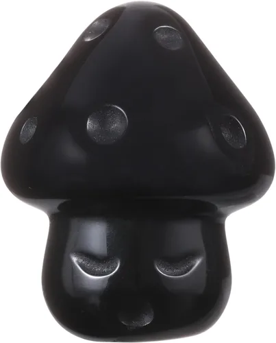 Vista 5 de Nupuyai Paquete de 2 mini figuras de cristal talladas de hongos de bolsillo para relajación de ansiedad, escultura de hongo pulido para jardín