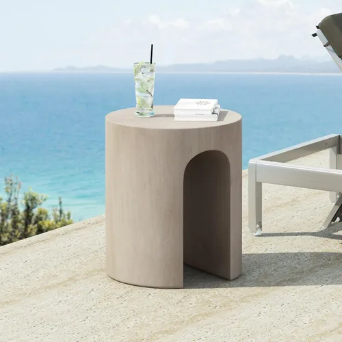 Vista 18 de Mesa de centro redonda de 39 pulgadas, patrón de imitación de mármol para sala de estar, pequeñas y modernas mesas de café bajas de piedra, centro