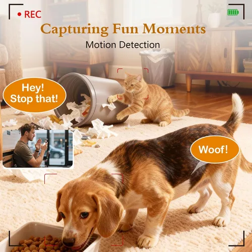 Vista 5 de Comedero automático para perros con cámara WiFi: 33 tazas, control de aplicación 5G, configuración fácil, dispensador de comida para gatos