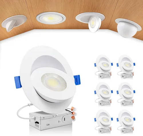 Vista 28 de zouzai Mini luz LED de cardán ajustable de 2 pulgadas, 5CCT seleccionable, rotación de 360° e inclinación de 90° para iluminación precisa Blanco