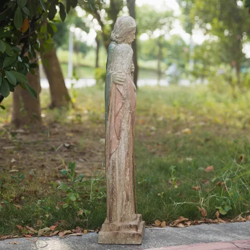 Vista 3 de Estatua de jardín de la Sagrada Familia, escultura católica grande al aire libre H31.5 pulgadas, gran Sagrado San José alto, Virgen María