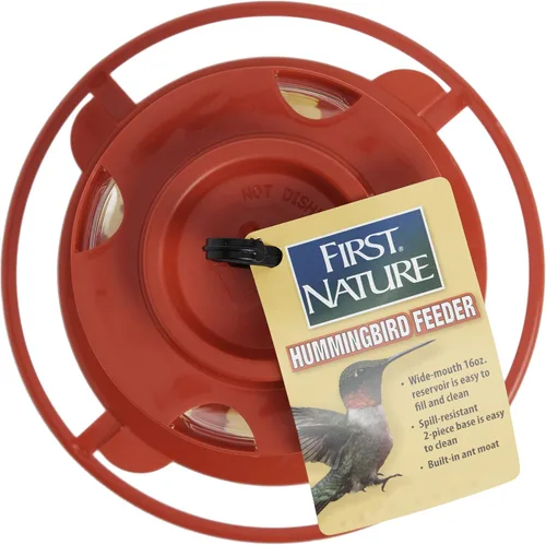 Vista 5 de First Nature 993091-546 Alimentador de flores para colibríes, 16 onzas, rojo