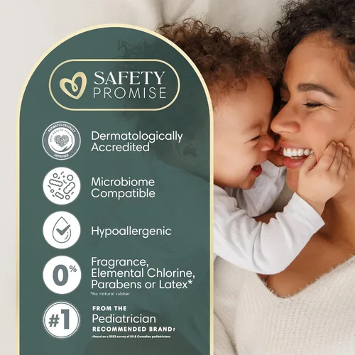 Vista 3 de Pampers Amore, tamaño 0 (hasta 10 libras), 76 unidades, nuestro mejor pañal, hipoalergénico y sin fragancia, hasta 100% a prueba de fugas, suave