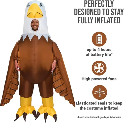 Vista 3 de Morph Disfraz inflable de águila para adultos disfraz de Halloween para adultos