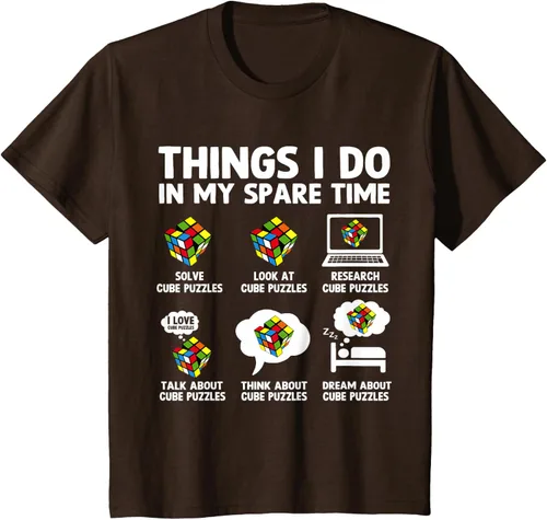 Vista 45 de Things I Do in My Spare Time Cube Puzzle Speed Cubing Camiseta